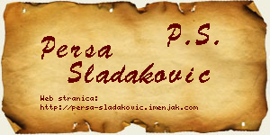 Persa Sladaković vizit kartica